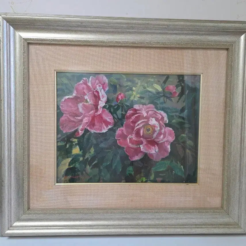 [BUNJANG] Oil Painting Rose Artwork with Frame / 유화 장미 그림 액자