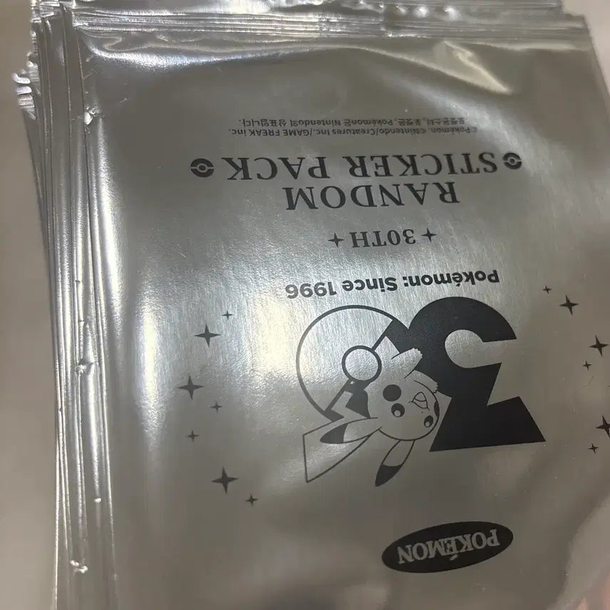 [BUNJANG] Pokemon 30th Anniversary Logo Sticker Pack (Sealed, 10 Packs) / 포켓몬 30주년 로고 스티커팩 미개봉 10팩