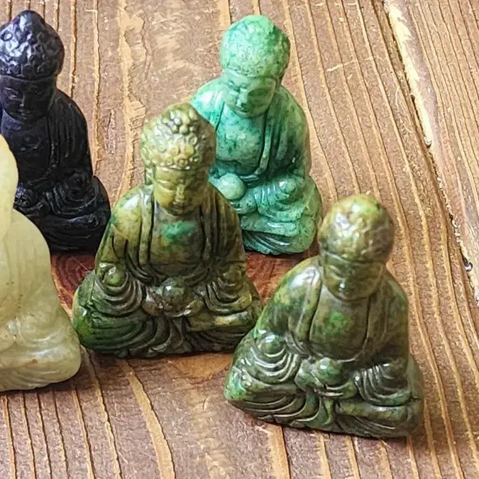 [BUNJANG] Collection of 5 Mini Jade Reclining Buddha Statues / 미니 옥 수신불 부처 불상 조각상5점 모음