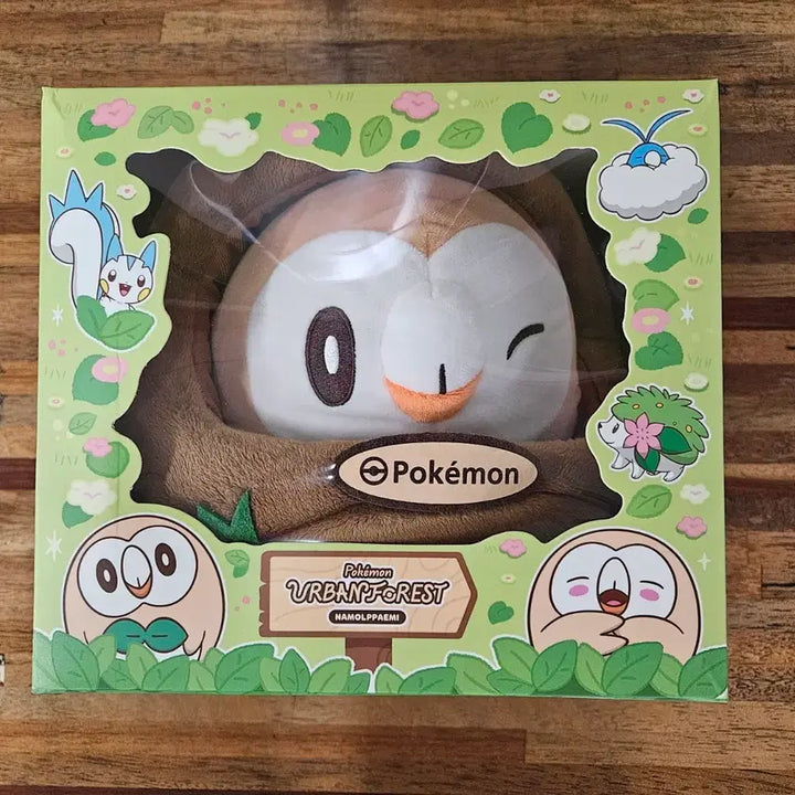 [BUNJANG] Pokemon Seoul Forest Rowlet Plush Doll with Pikachu Sun Cap and Fan Gift / 포켓몬 서울숲 나몰빼미 봉제인형(피카츄 썬캡, 부채 증정)