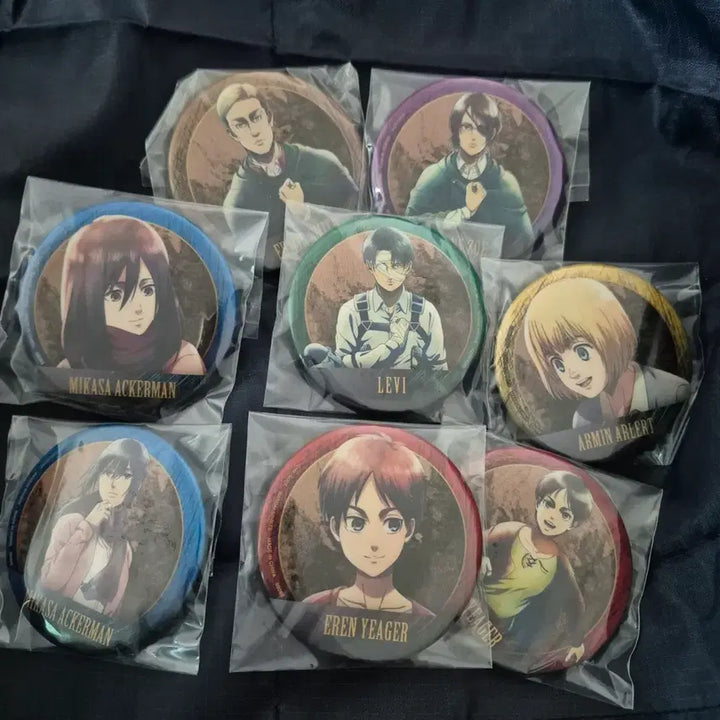 [BUNJANG] Attack on Titan Ichiban Kuji G Prize Badge Set Levi Erwin Hange Eren Mikasa Armin / 진격의 거인 제일복권 g상 뱃지 세트 리바이 엘빈 한지 에렌 미카사