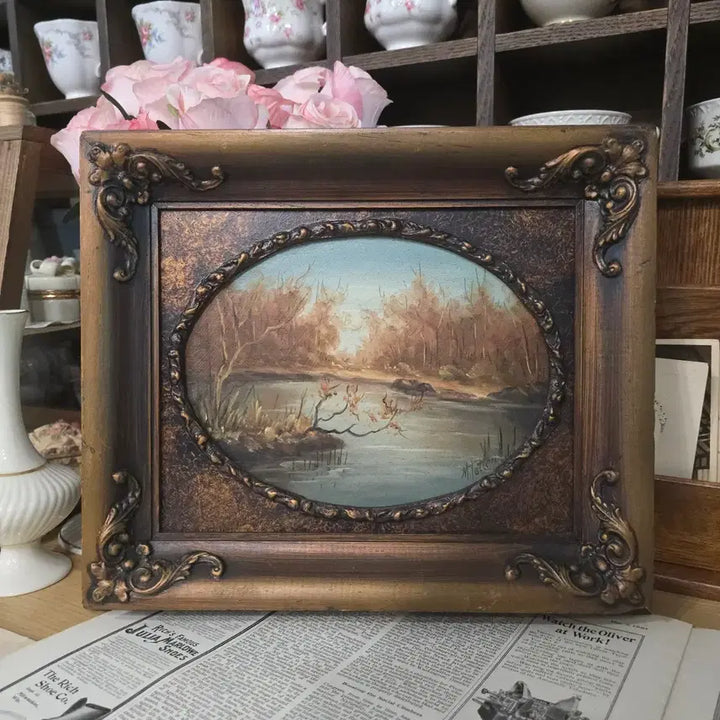 [BUNJANG] Vintage Oil Painting with Wood Frame / 빈티지 유화 우드 액자