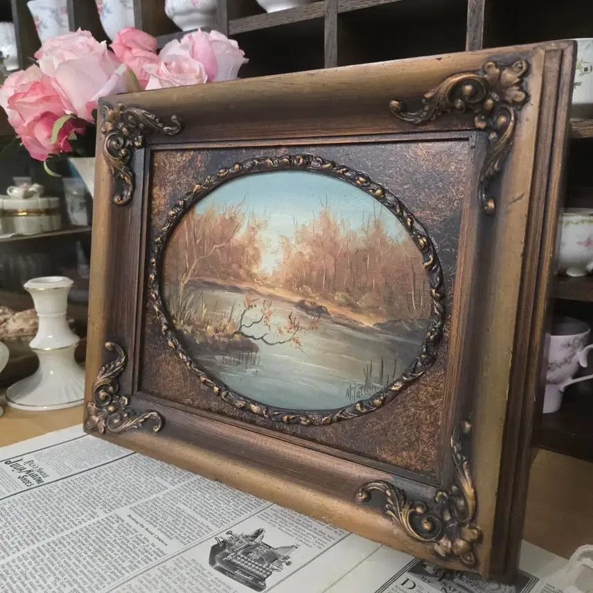 [BUNJANG] Vintage Oil Painting with Wood Frame / 빈티지 유화 우드 액자