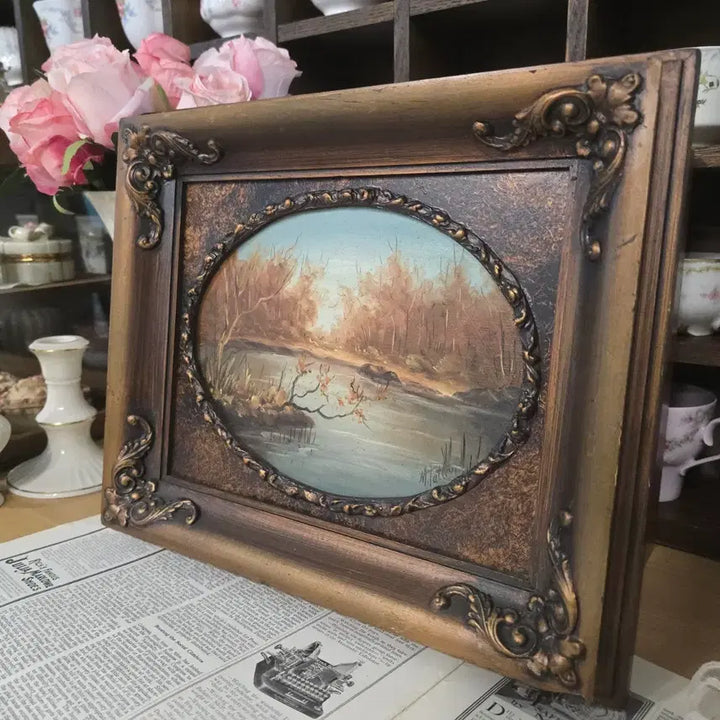 [BUNJANG] Vintage Oil Painting with Wood Frame / 빈티지 유화 우드 액자