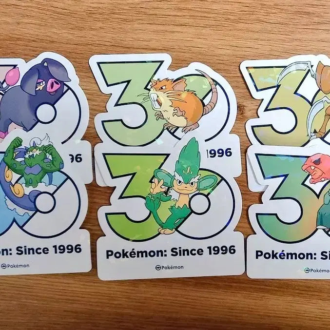 [BUNJANG] Pokemon 30th Anniversary Sticker Bundle (19 Stickers Total) / 포켓몬 30주년 스티커 번치코 외 18장 일괄로 팝니다.