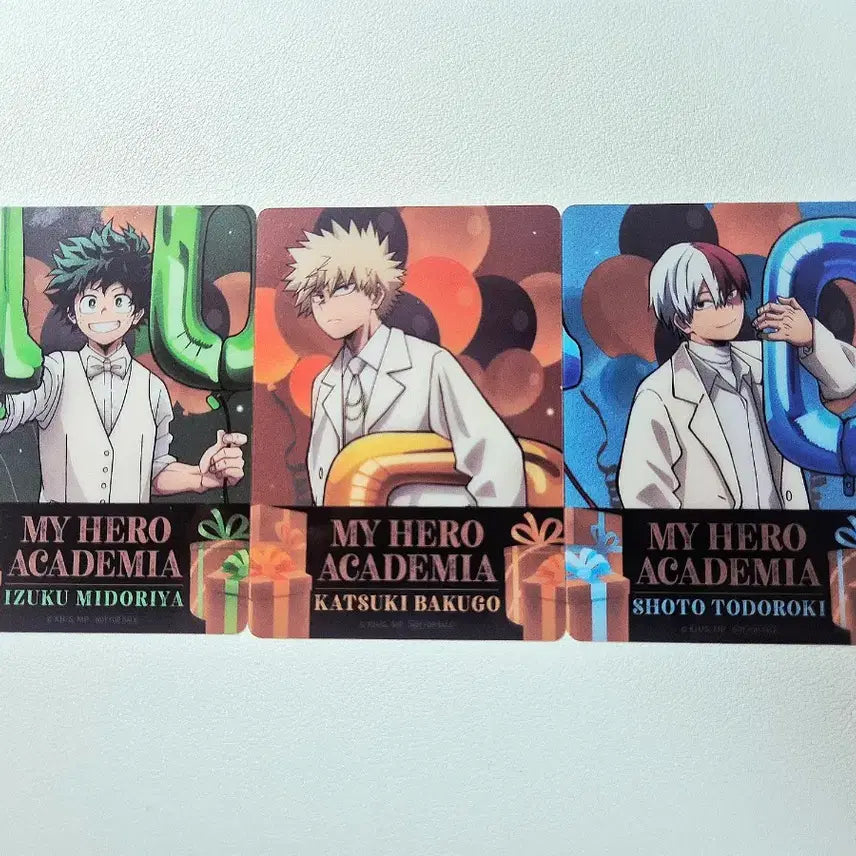 [BUNJANG] My Hero Academia 10th Anniversary Special Clear Card Set: Deku, Bakugo, Todoroki / 나히아 히로아카 10주년 특전 클리어 카드 미도리야 바쿠고 쇼토 신호등조