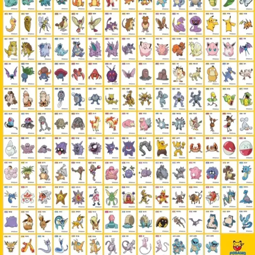 [BUNJANG] Pokemon Stickers Complete Set (163 types, including Mewtwo &amp; Mew) / 포켓몬 띠부씰 뮤츠 뮤 포함 2024 시즌2 163종 전종 완성본.