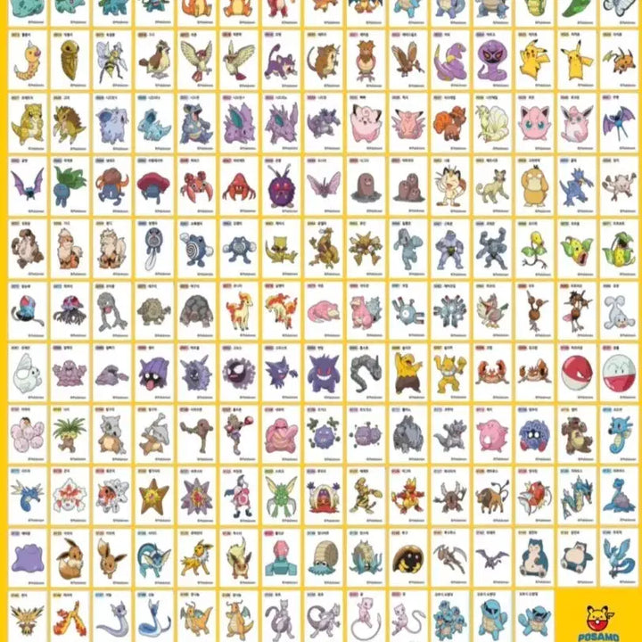 [BUNJANG] Pokemon Stickers Complete Set (163 types, including Mewtwo &amp; Mew) / 포켓몬 띠부씰 뮤츠 뮤 포함 2024 시즌2 163종 전종 완성본.