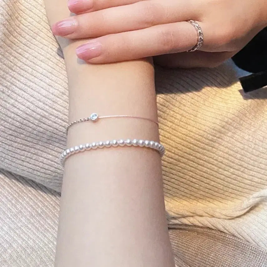 [SOLD OUT] 새상품) 담수진주 3mm+ 팔찌 고무줄 프리사이즈