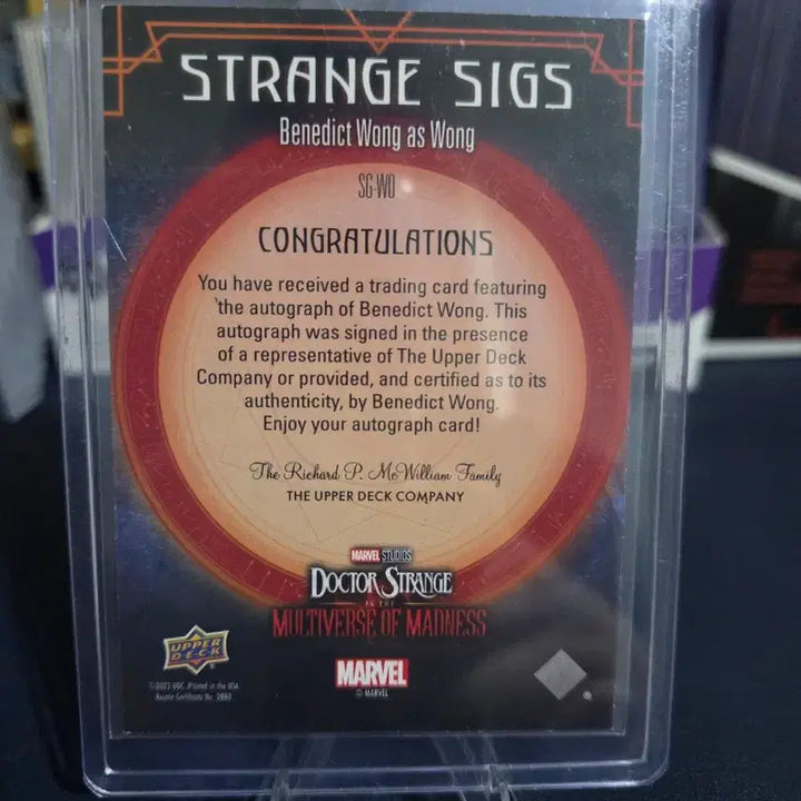 [BUNJANG] Marvel Benedict Wong Doctor Strange Autographed Card / 마블) Marvel 닥터 스트레인지 베네딕트 웡 오토