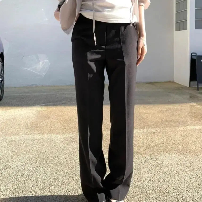 [BUNJANG] Frilly Classic Tailored Slacks - Black, M / 프릴리 클래식 테일러드 슬랙스 