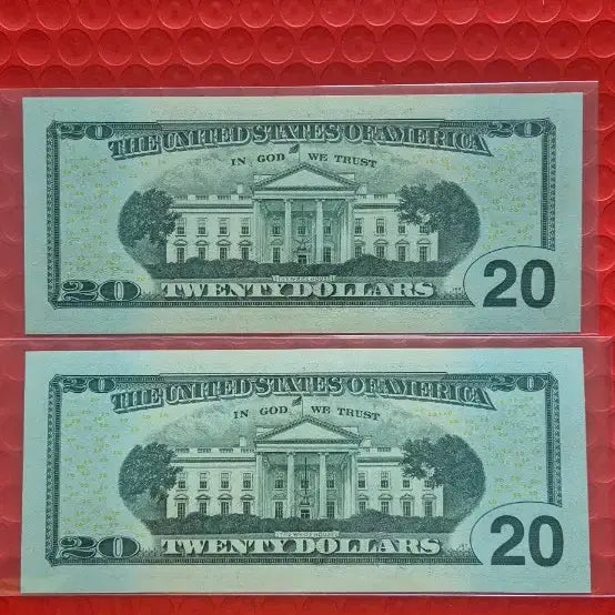 [BUNJANG] 20 Dollar Star Note Bills Set (Consecutive Serial Numbers) / 20달러 스타노트(보충권) 지폐 2장 세트 완전미사용(일련번호 연속)