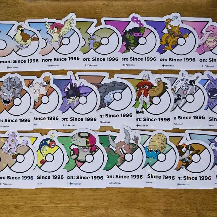 [BUNJANG] Pokemon 30th Anniversary Logo Sticker Bundle Set (20 stickers) / 포켓몬 30주년 로고 스티커 일괄 판매합니다