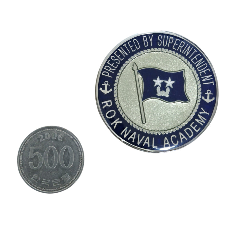 [BUNJANG] Naval Academy Unit Coin Military Unit Mark Commemorative Coin Medal Badge / 해군사관학교 부대코인 군대코인 부대마크 기념 코인 메달 뱃지 (FREE)