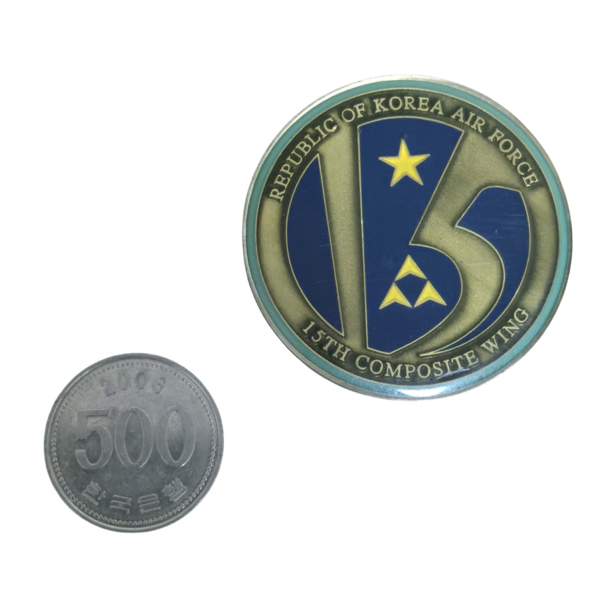 [BUNJANG] Republic of Korea Air Force 15th Composite Wing Unit Coin Medal Badge / 공군 제15혼성비행단 부대코인 군대코인 기념 코인 메달 뱃지 (FREE)