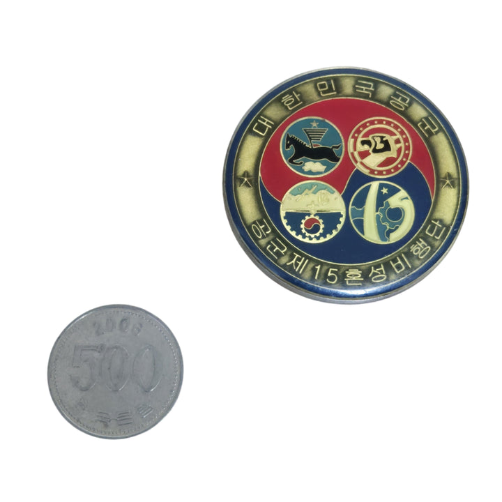 [BUNJANG] Republic of Korea Air Force 15th Composite Wing Unit Coin Medal Badge / 공군 제15혼성비행단 부대코인 군대코인 기념 코인 메달 뱃지 (FREE)