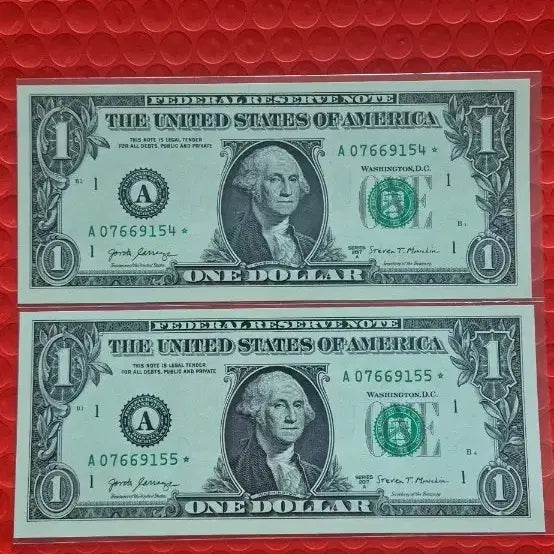 [BUNJANG] 1 Dollar Star Note (Supplement) Unused Sequential Pair / 1달러스타노트 (보충권)2연번 완전미사용