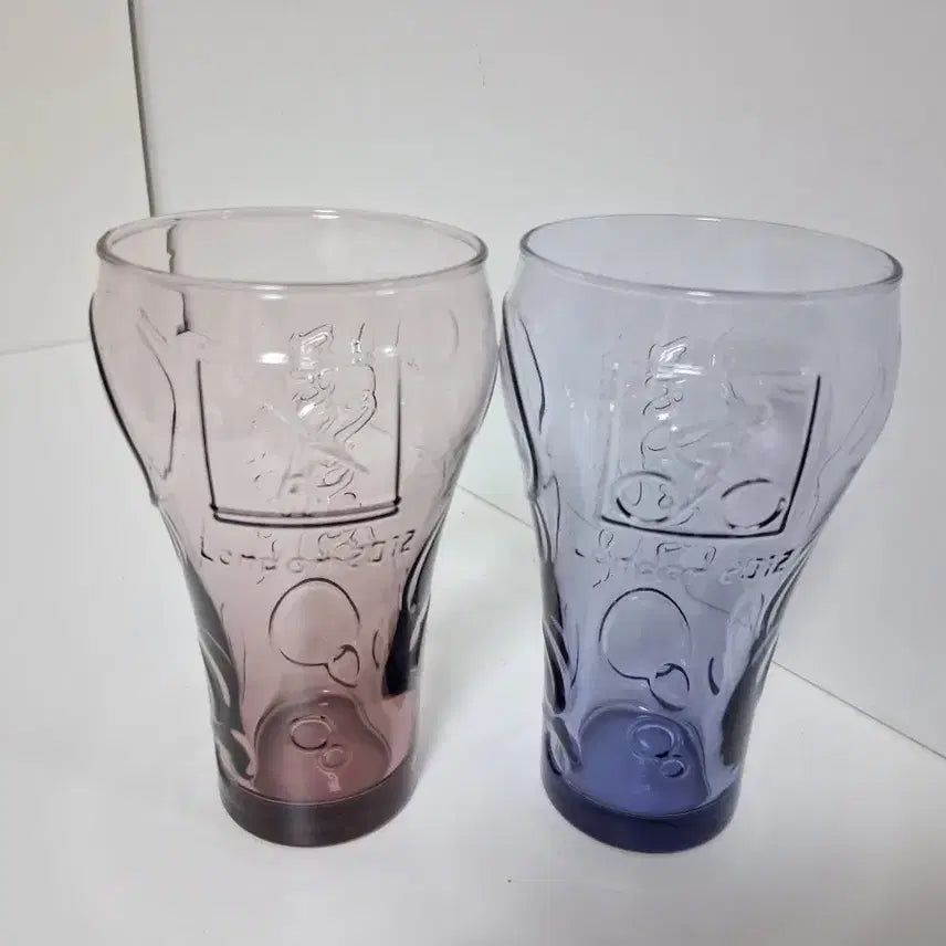 [SOLD OUT] 빈티지-코카콜라 유리컵 보라/핑크 2개 세트