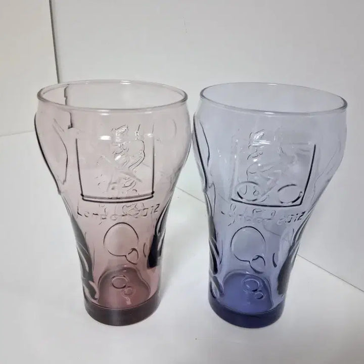 [SOLD OUT] 빈티지-코카콜라 유리컵 보라/핑크 2개 세트