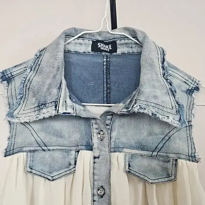 [BUNJANG] SHAKE SHAKE Denim Bustier Top / SHAKE SHAKE 데님 뷔스티에 상의