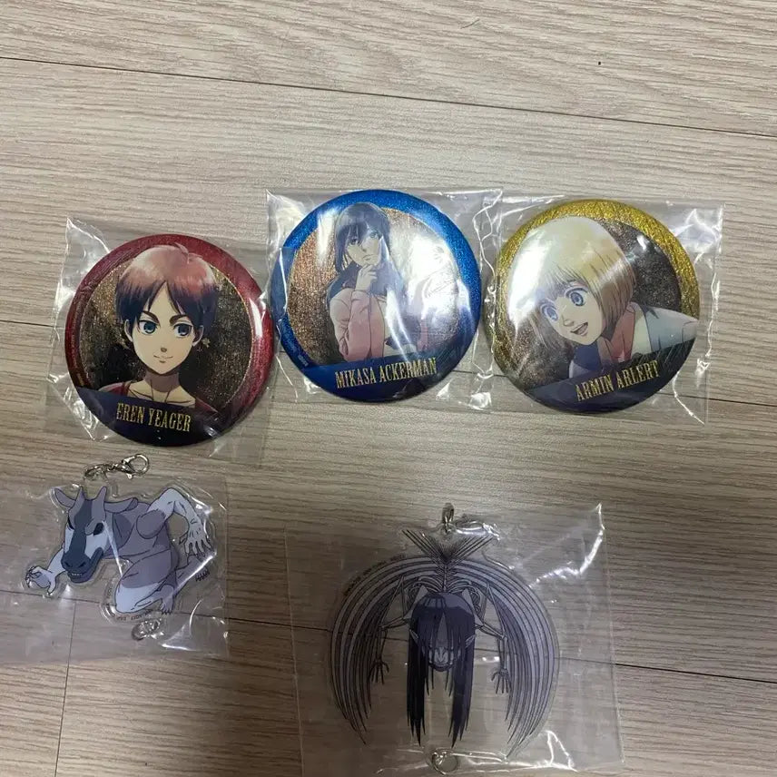 [BUNJANG] Attack on Titan Ichiban Kuji Eren Mikasa Armin Badge Set / 진격의거인 쿠지 에렌 미카사 아르민 뱃지