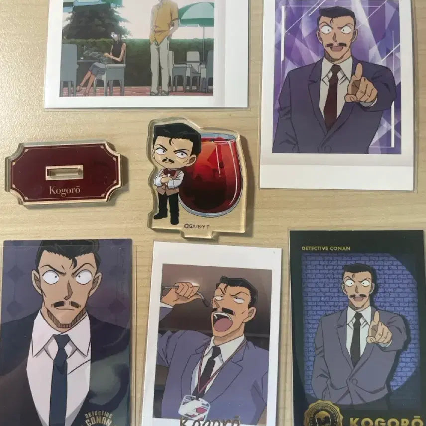 [BUNJANG] Detective Conan Kogoro Mouri Goods Bundle Clear Card Acrylic Stand / 명탐정 코난 모리 코고로 굿즈 일괄 카페 파샤 아크릴 스탠드