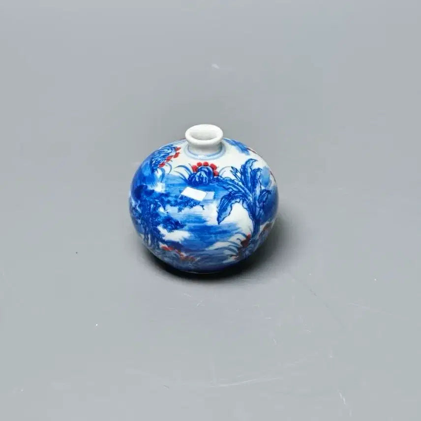 [BUNJANG] Qing Dynasty Blue and White Underglaze Red Porcelain Vase / 청말민국 청화진사 고사인물문 항아리형 소병 중국도자기 골동품