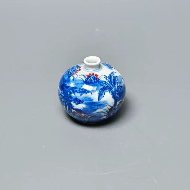 [BUNJANG] Qing Dynasty Blue and White Underglaze Red Porcelain Vase / 청말민국 청화진사 고사인물문 항아리형 소병 중국도자기 골동품
