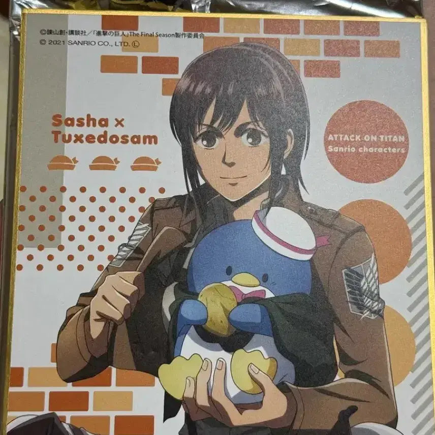 [BUNJANG] Attack on Titan Sanrio Collaboration Shikishi Board (Sasha) / 진격거 산리오 콜라보 색지 (사샤)