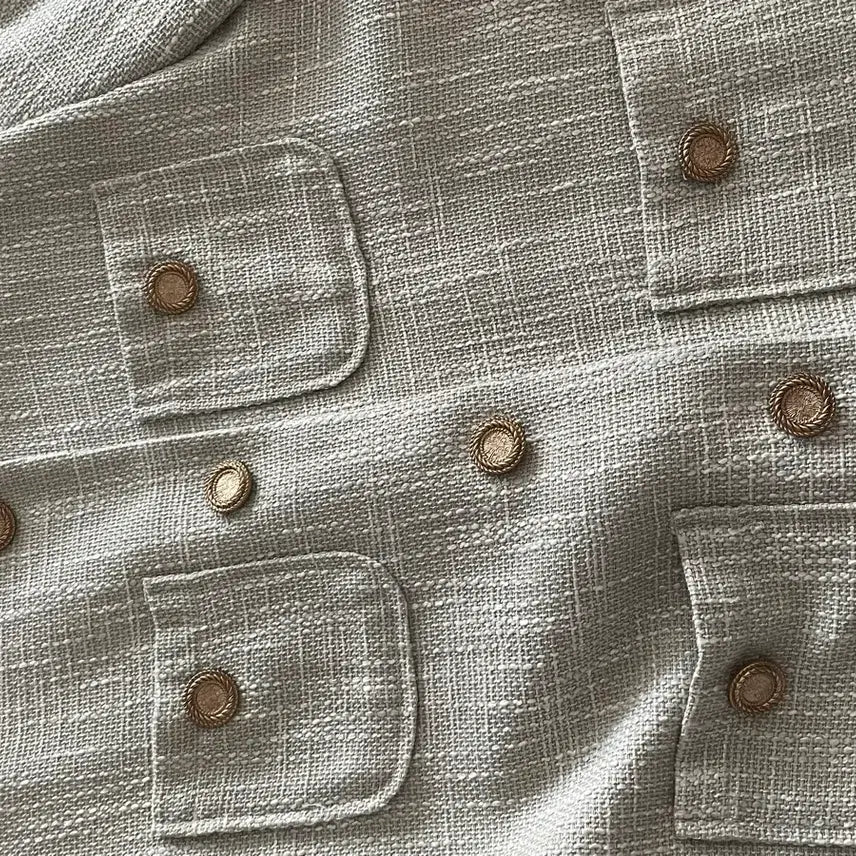 [BUNJANG] Mint Tweed Jacket with Gold Buttons / 트위드자켓