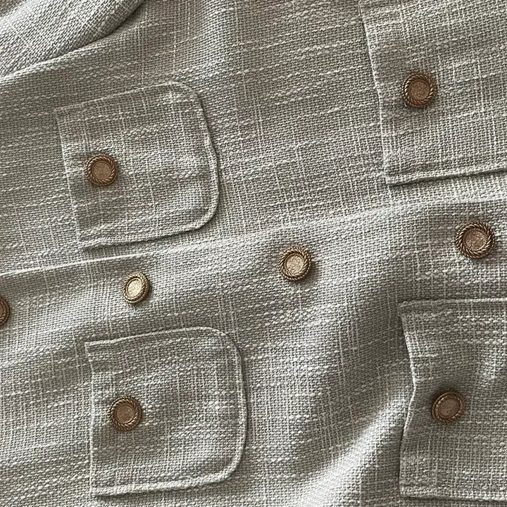[BUNJANG] Mint Tweed Jacket with Gold Buttons / 트위드자켓
