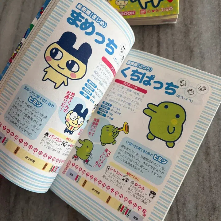 [BUNJANG] Bandai Classic Tamagotchi Guidebook &amp; Sticker Set / 일괄 반다이 고전 다마고치 가이드북 지류 캐릭터잡지 다이어리 씰스티커