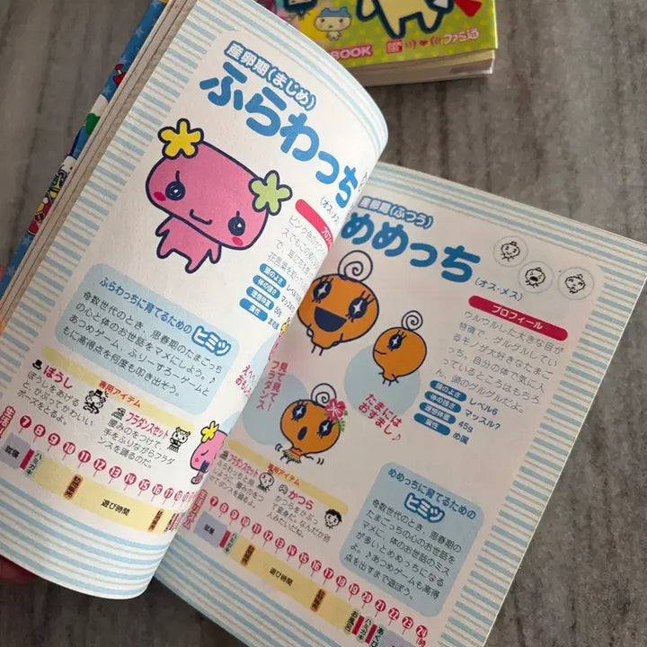 [BUNJANG] Bandai Classic Tamagotchi Guidebook &amp; Sticker Set / 일괄 반다이 고전 다마고치 가이드북 지류 캐릭터잡지 다이어리 씰스티커