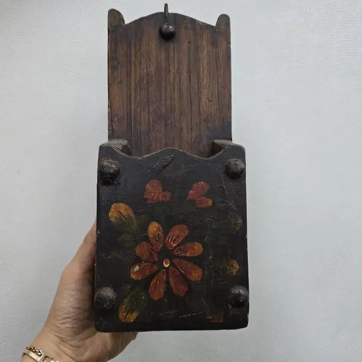 [BUNJANG] Wooden Floral Wall Hanging Goblet Antique / 나무 꽃 그림 벽걸이 고비 골동품