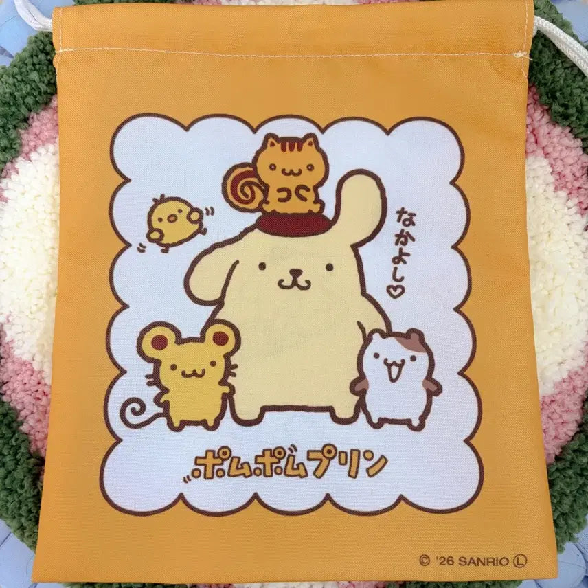 [BUNJANG] Sanrio Pompompurin 30th Anniversary Drawstring Pouch / 산리오 폼폼푸린 30주년 조리개 파우치