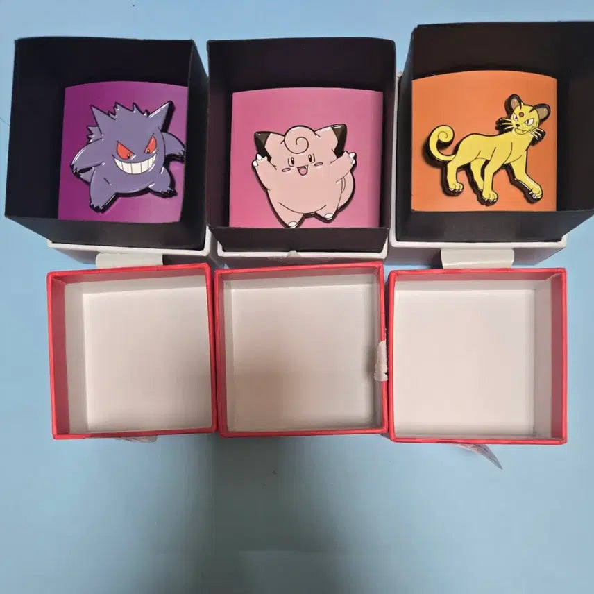 [BUNJANG] Pokemon CGV Pin Badge 3-Set (Phantom, Pipi, Persion) / 일괄가) 포켓몬스터 cgv 뱃지 3종 세트 (핀뱃지) 팬텀 삐삐 페르시온