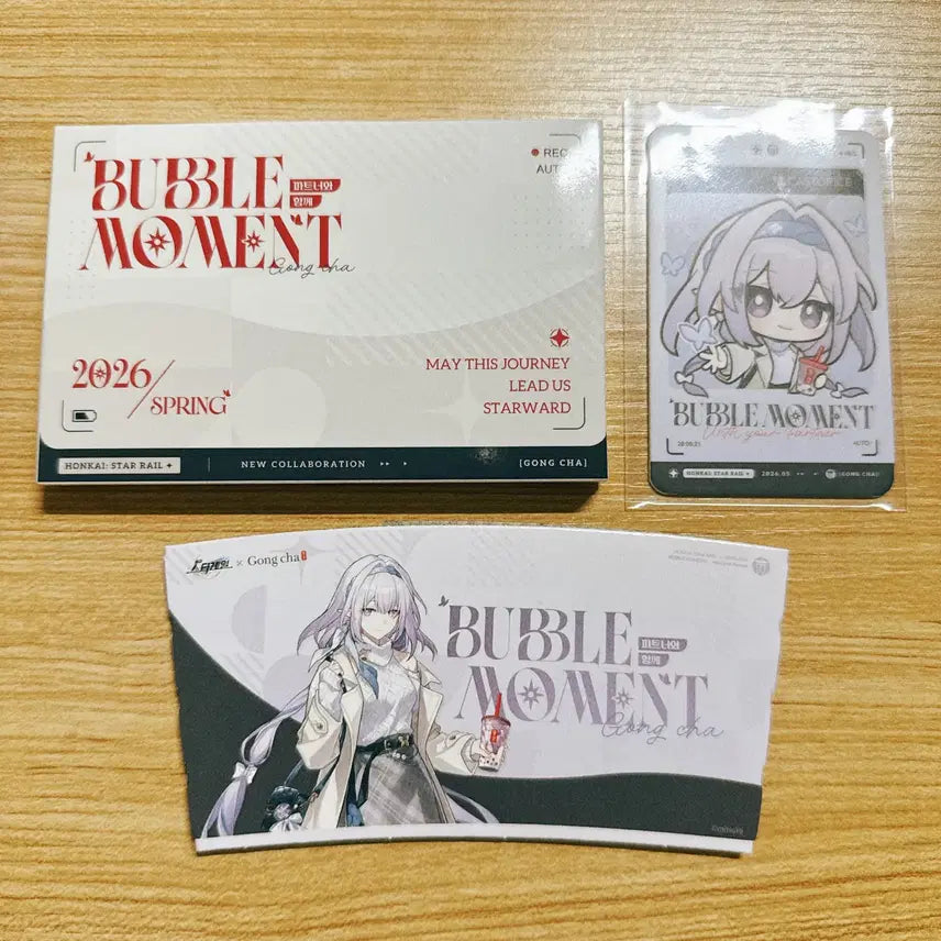 [BUNJANG] Honkai Star Rail x Gong Cha Collaboration Acrylic Keychain, SD Photocard, and Cup Holder Set / 붕괴스타레일 공차콜라보특전 아크릴키링 랜덤,카스토리스포토카드,컵홀더