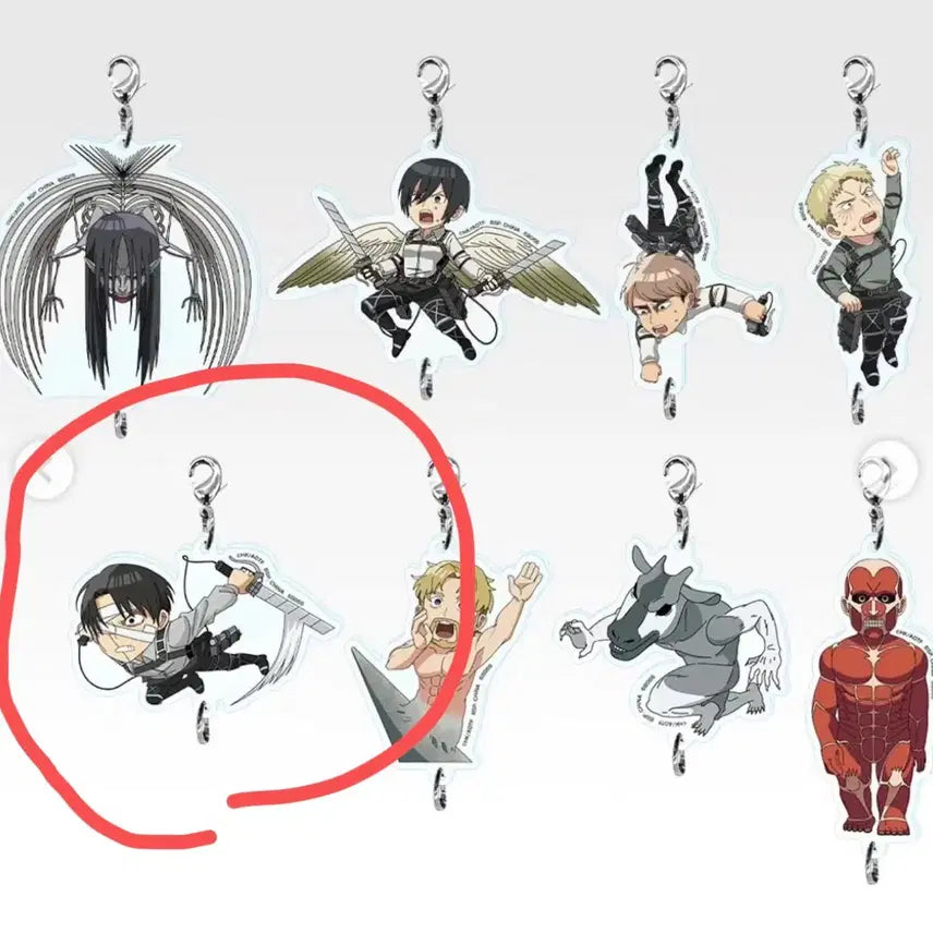 [BUNJANG] Attack on Titan Levi Acrylic Charm / 진격거 F상 아크릴 참 리바이