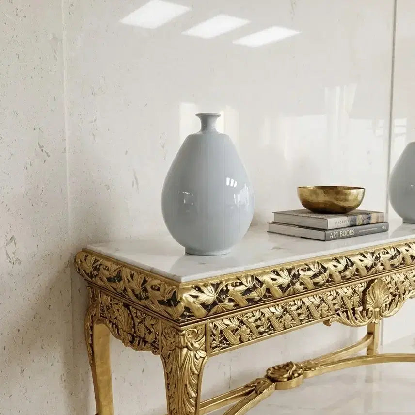 [BUNJANG] WolDang Lee Sun-gil Celadon Porcelain Moon Jar Form Vase / (희귀소장템) 원로 도예가 월당 이순길 청백자 달항아리형 주병/화병