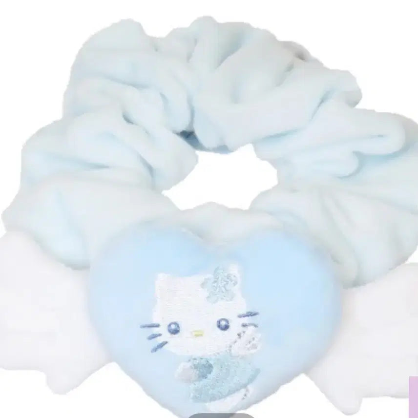 [BUNJANG] Sanrio Mizuiro Angel Hello Kitty Scrunchie / 산리오 미즈이로 엔젤 헬로키티 슈슈 / 스크런치 곱창 밴드 머리끈