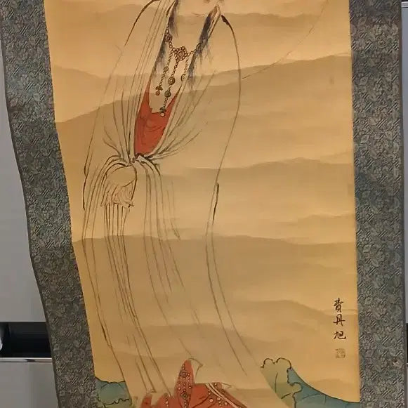 [BUNJANG] White Robed Avalokiteshvara Bodhisattva Scroll Painting / 백의관음보살도족자