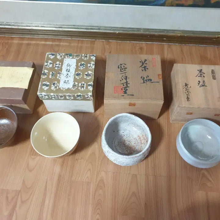 [BUNJANG] Set of 4 High-Quality Japanese Tea Bowls (Chawan) / 미사용 고급 일본 다완 4개