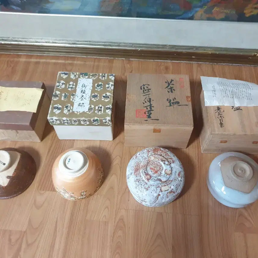 [BUNJANG] Set of 4 High-Quality Japanese Tea Bowls (Chawan) / 미사용 고급 일본 다완 4개