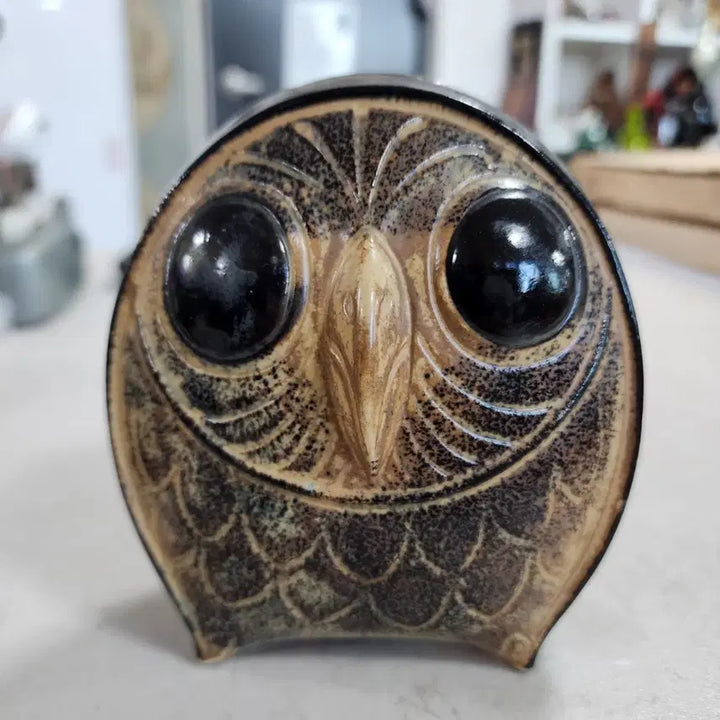 [BUNJANG] Japanese Ceramic Owl Piggy Bank / Japan 도자기 부엉이 저금통 높이13.5cm