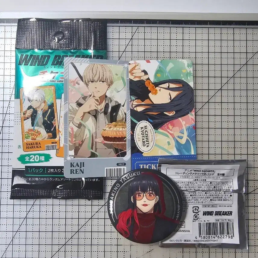 [BUNJANG] Sugiita Kaji Wind Breaker Ticket Card Tsubaki No Can Badge / 윈브레 윈드브레이커 스기시타 카지  티켓카드 츠바키노 캔벳지