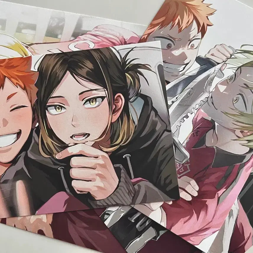 [BUNJANG] Haikyuu!! Hinata Shoyo &amp; Kozume Kenma Kirby Collaboration Postcard Set / 하이큐 히나타 쇼요 코즈메 켄마 커비님 통판 엽서 5장 세트