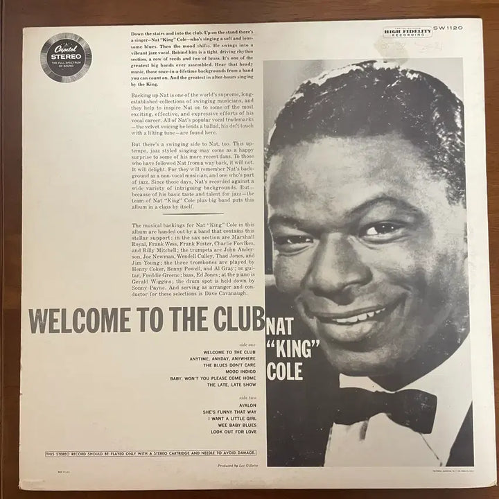 [BUNJANG] Nat King Cole Welcome to the Club LP / 냇 킹 콜lp Welcome to the club