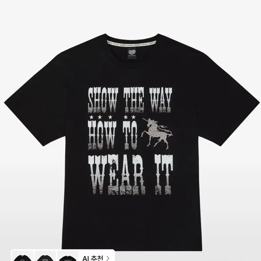 [BUNJANG] LOVEISTRUE SY SHOW THE WAY TEE (Black) / 러브이즈트루SY SHOW THE WAY TEE(BLACK)