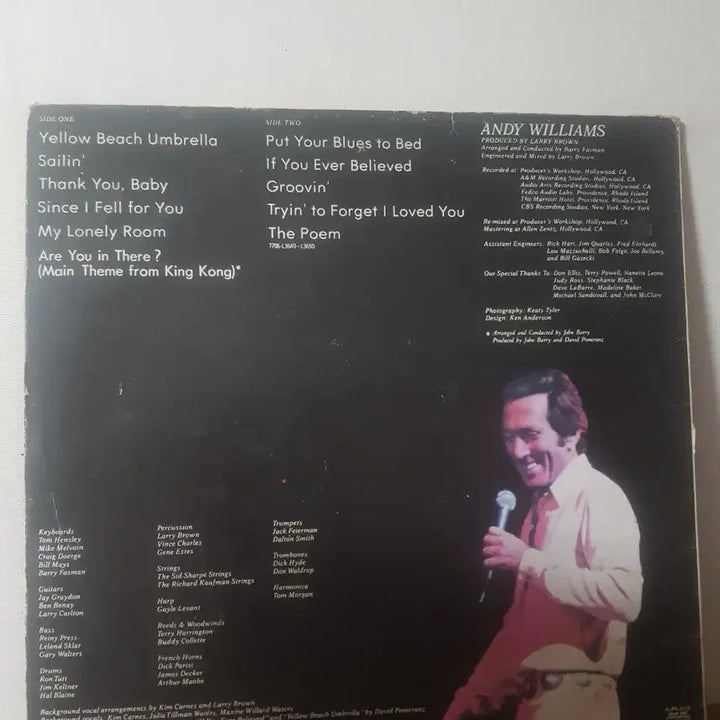 [BUNJANG] Andy Williams Old Pop LP Vinyl Record / Andy Williams 염가음반Oldpoplp올드팝엘피 바이닐vinyl