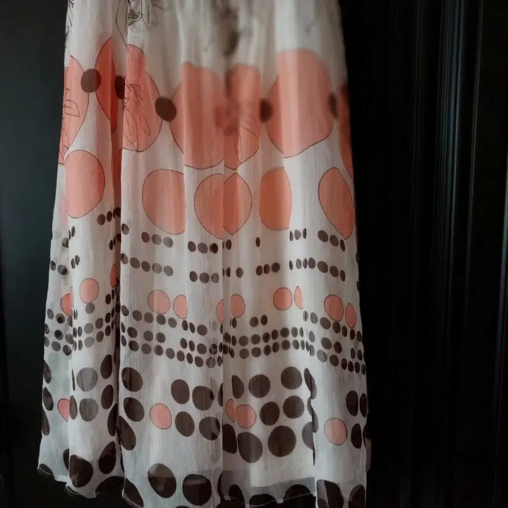 [BUNJANG] Flower Pattern Chiffon Dress Brown/Pink / 플라워 패턴 쉬폰soup 원피스 브라운/핑크